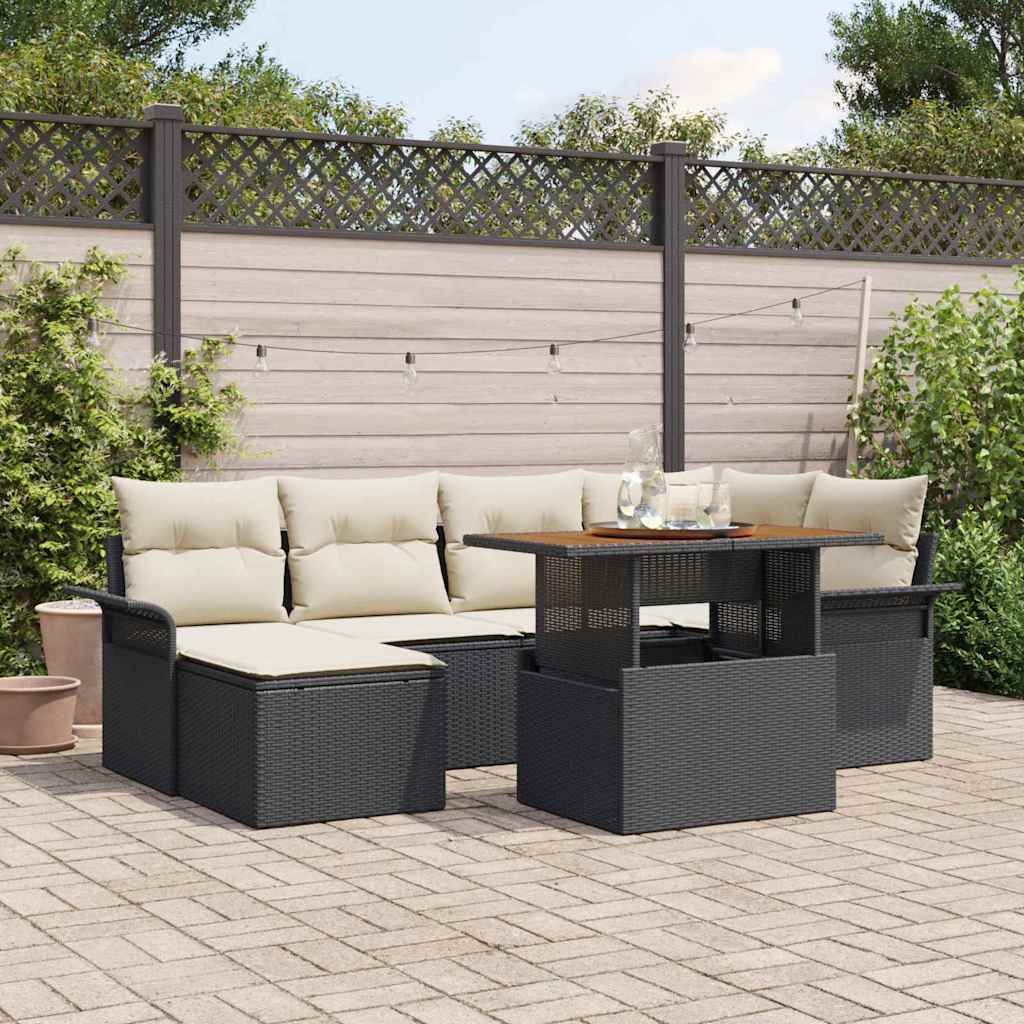 Tuin Sofa Set Met Opslag 7 Pcs Poly Riet