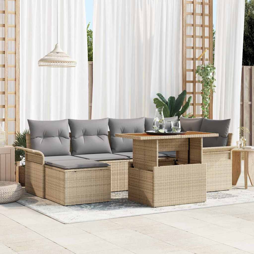 Tuin Sofa Set Met Opslag 7 Pcs Poly Riet