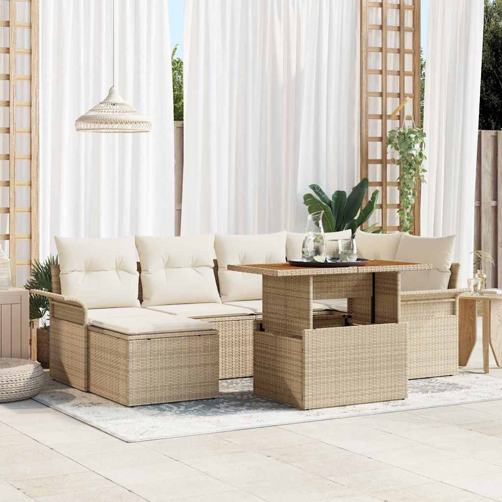 Tuin Sofa Set Met Opslag 7 Pcs Poly Riet
