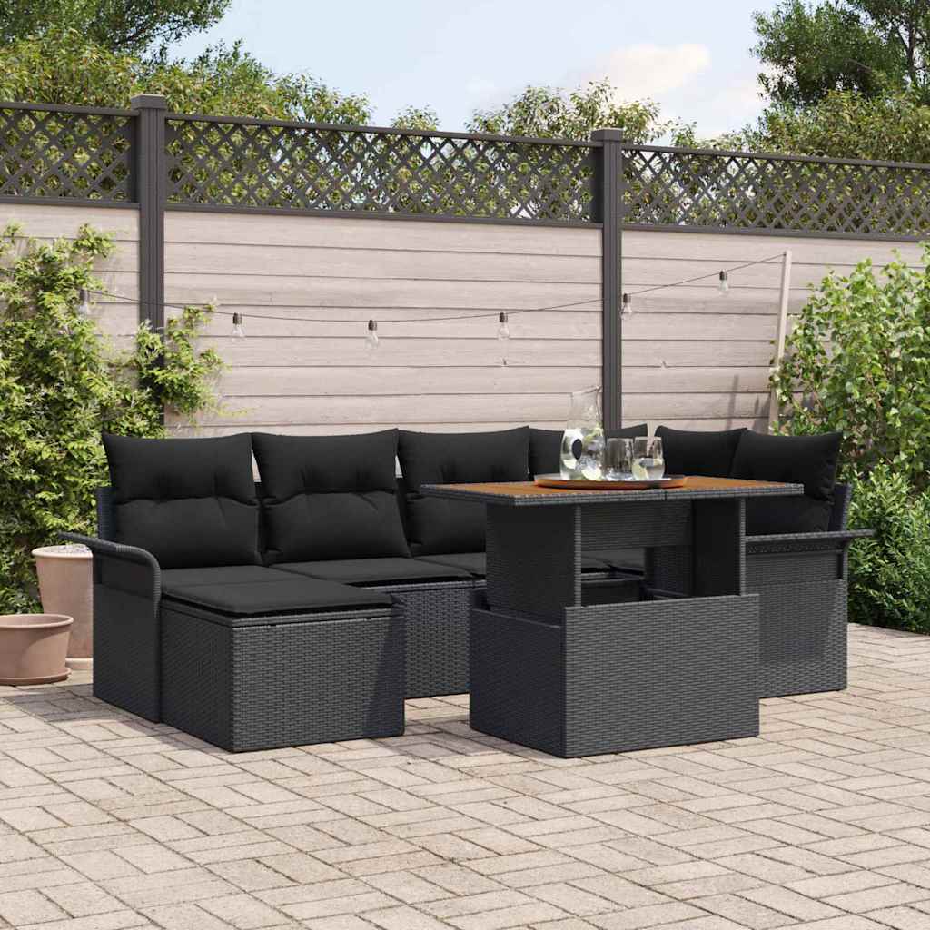 Tuin Sofa Set Met Opslag 7 Pcs Poly Riet