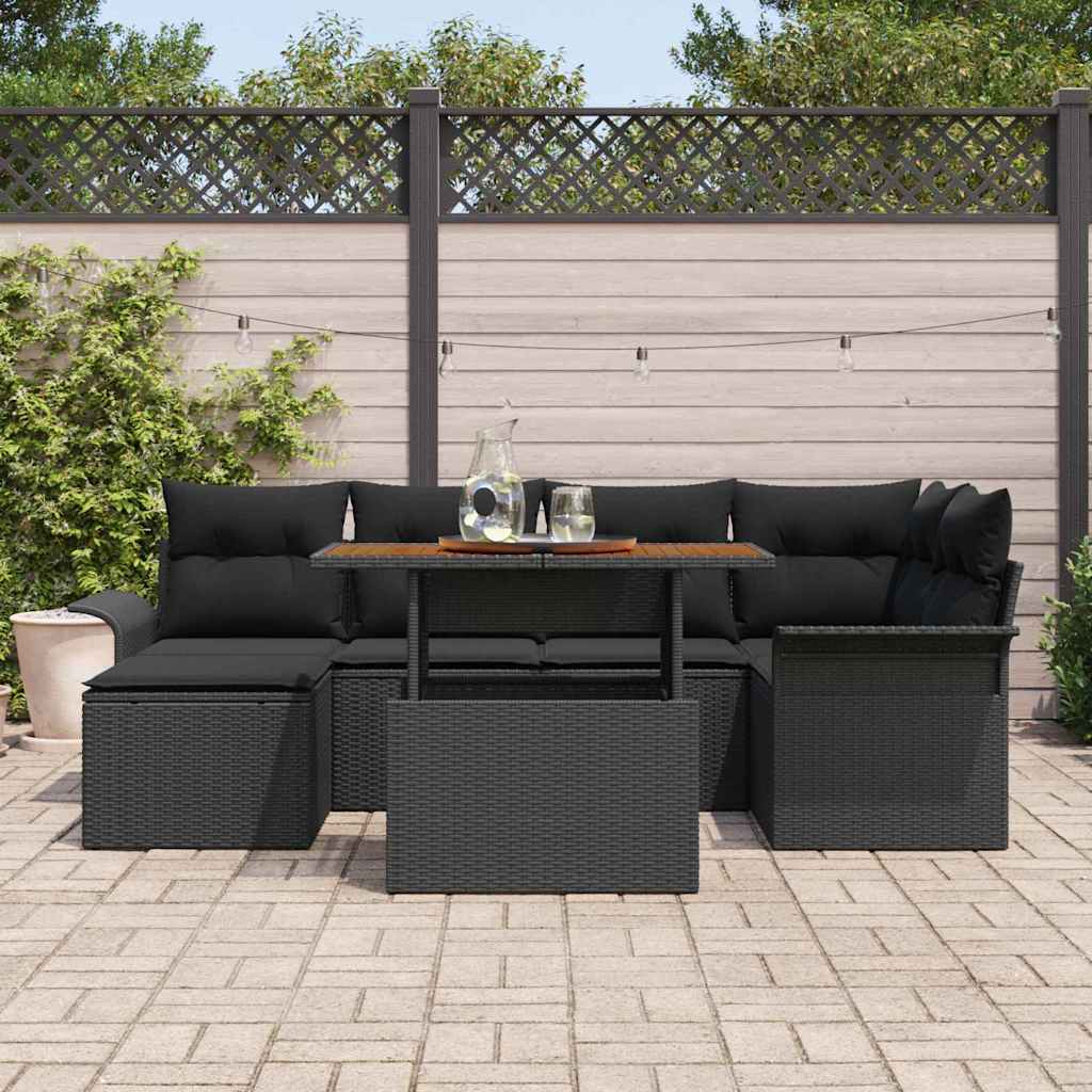 Tuin Sofa Set Met Opslag 7 Pcs Poly Riet