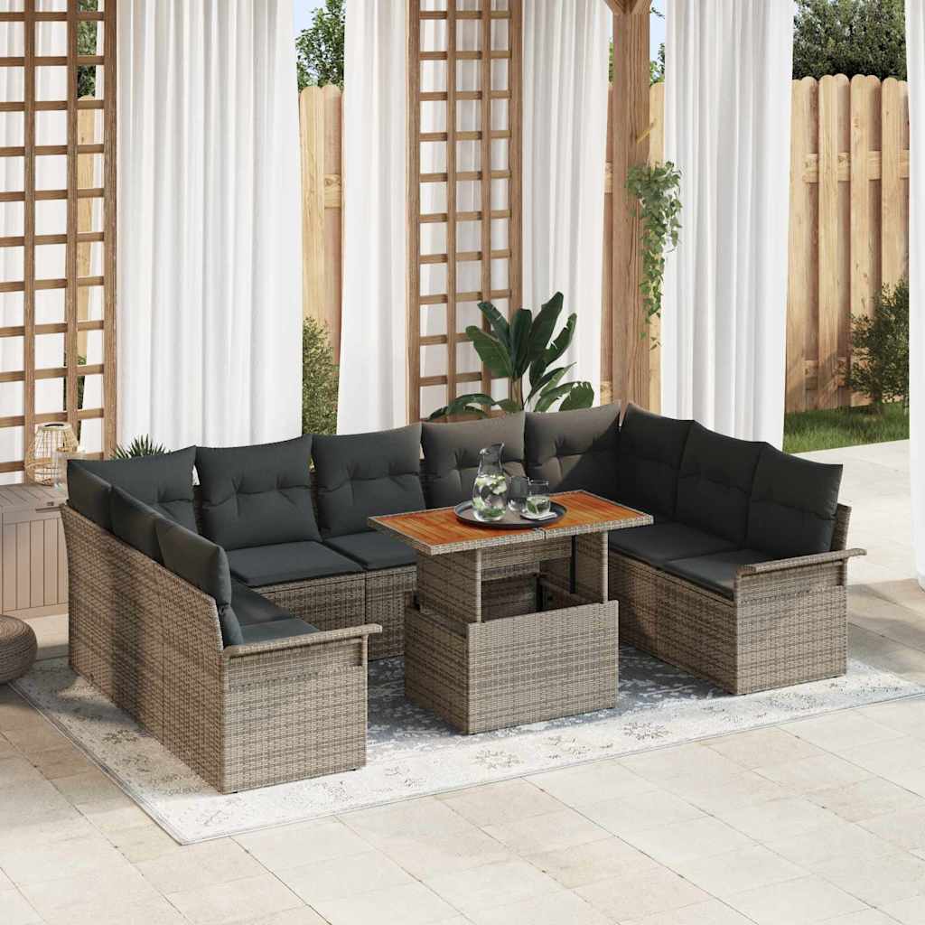 Tuin Sofa Set Met Opslag 10 Pcs Poly Riet