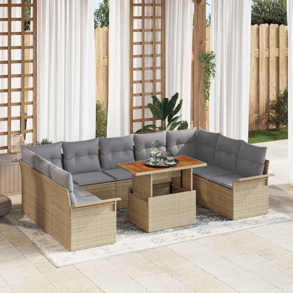 Tuin Sofa Set Met Opslag 10 Pcs Poly Riet