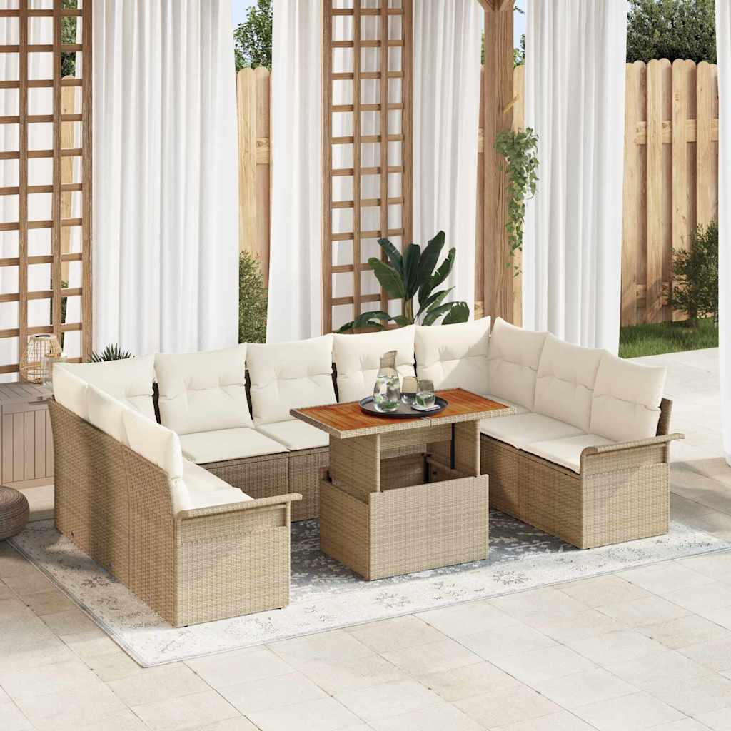 Tuin Sofa Set Met Opslag 10 Pcs Poly Riet