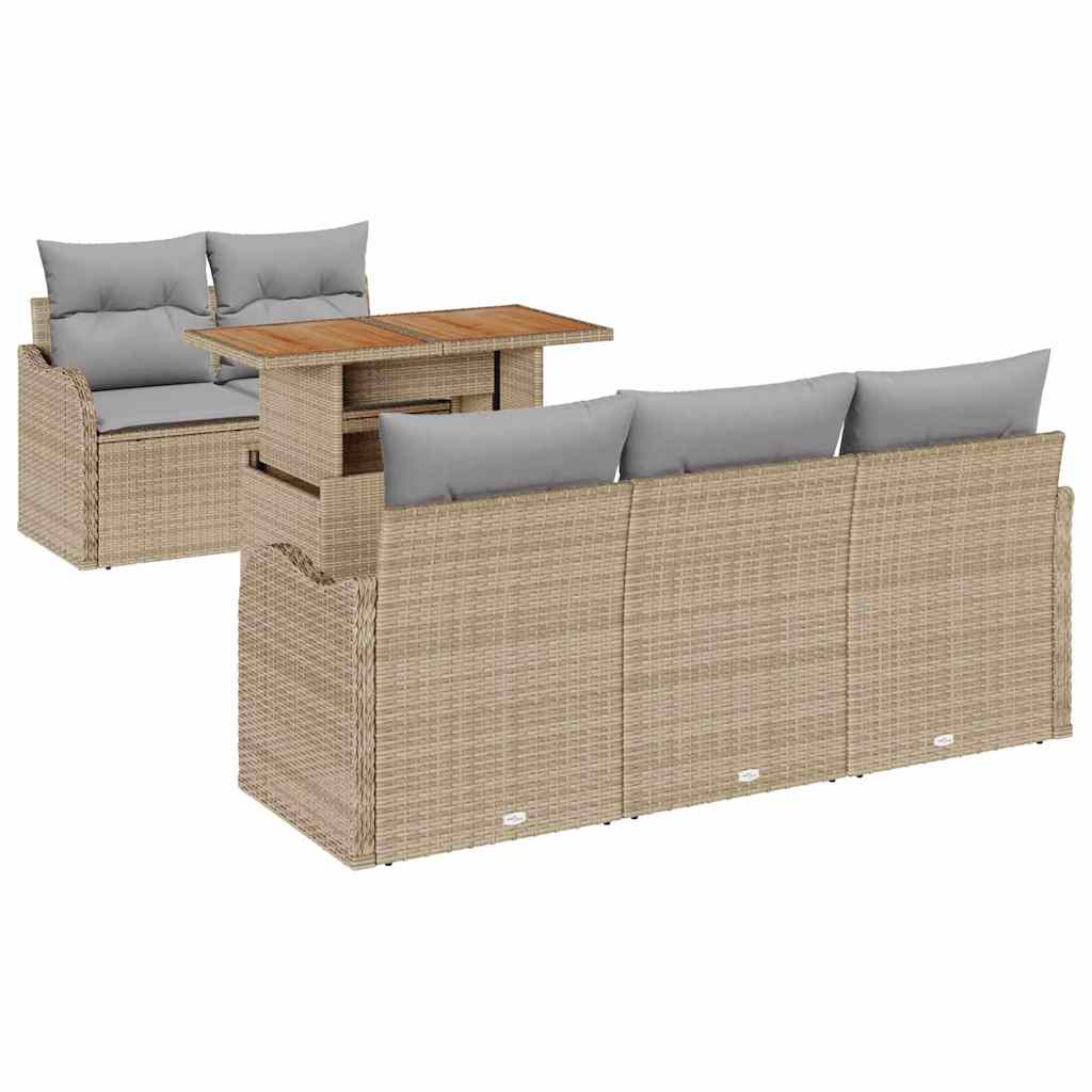 Tuin Sofa Set Met Opslag 6 Pcs Poly Riet