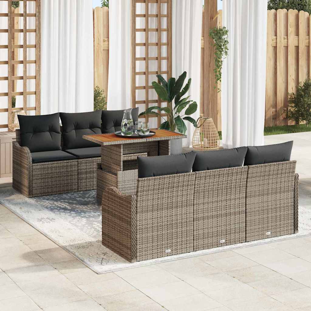 Tuin Sofa Set Met Opslag 7 Pcs Poly Riet