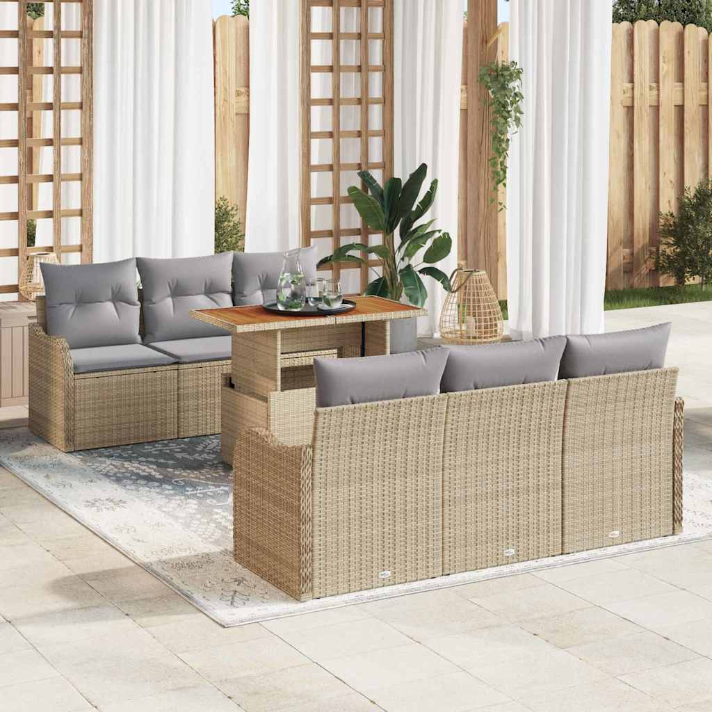 Tuin Sofa Set Met Opslag 7 Pcs Poly Riet