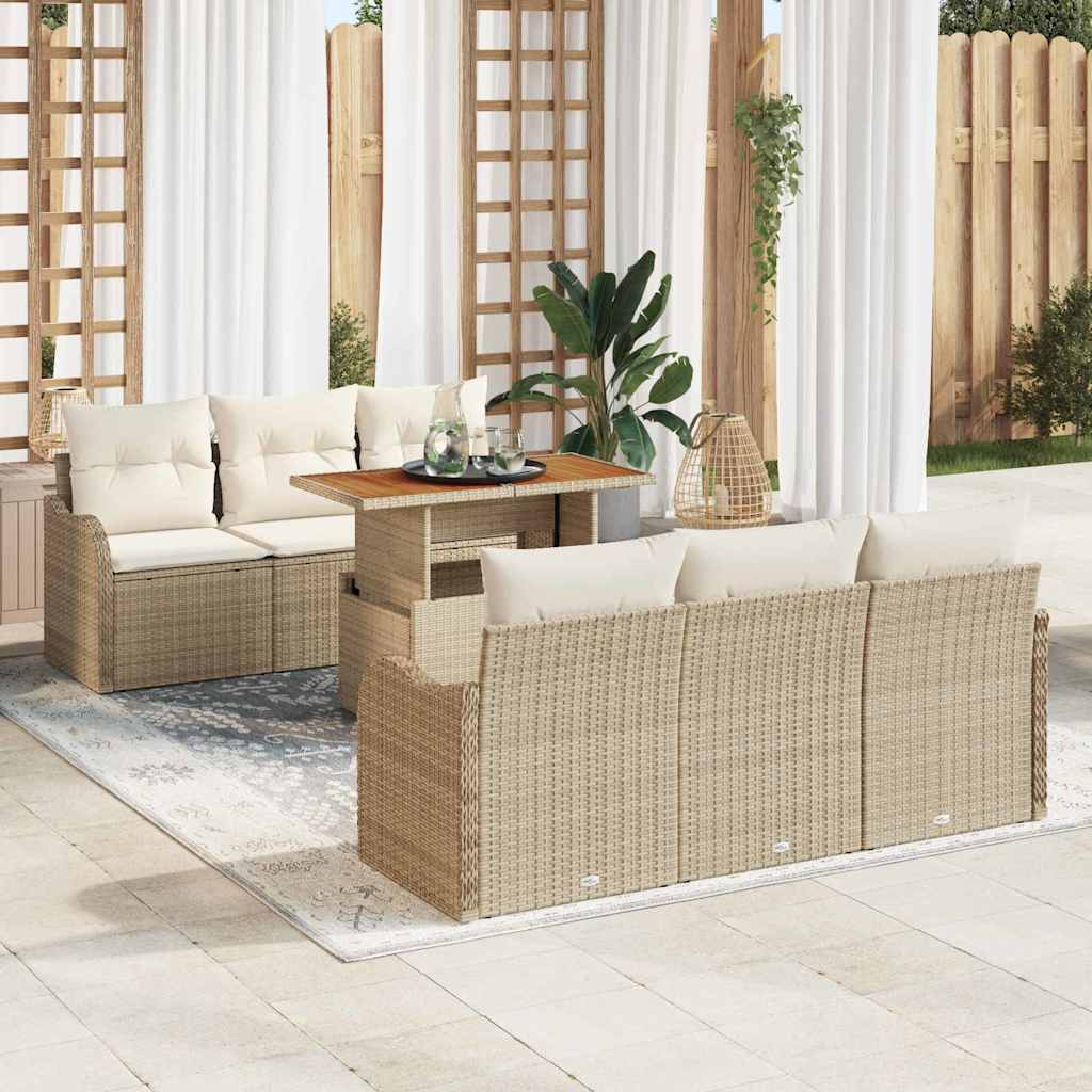 Tuin Sofa Set Met Opslag 7 Pcs Poly Riet