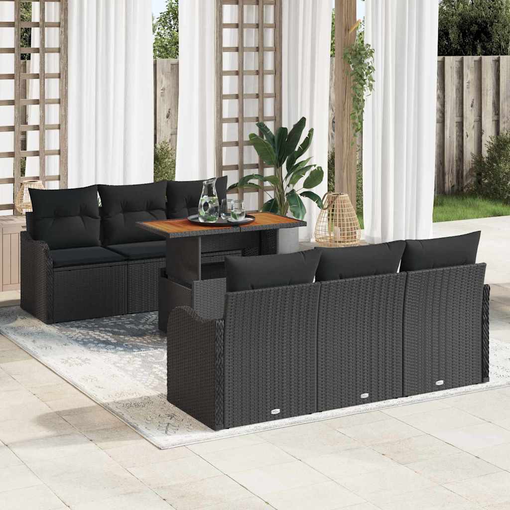Tuin Sofa Set Met Opslag 7 Pcs Poly Riet