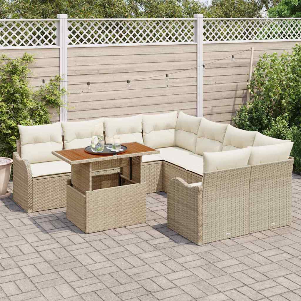 Tuin Sofa Set Met Opslag 9 Pcs Poly Riet