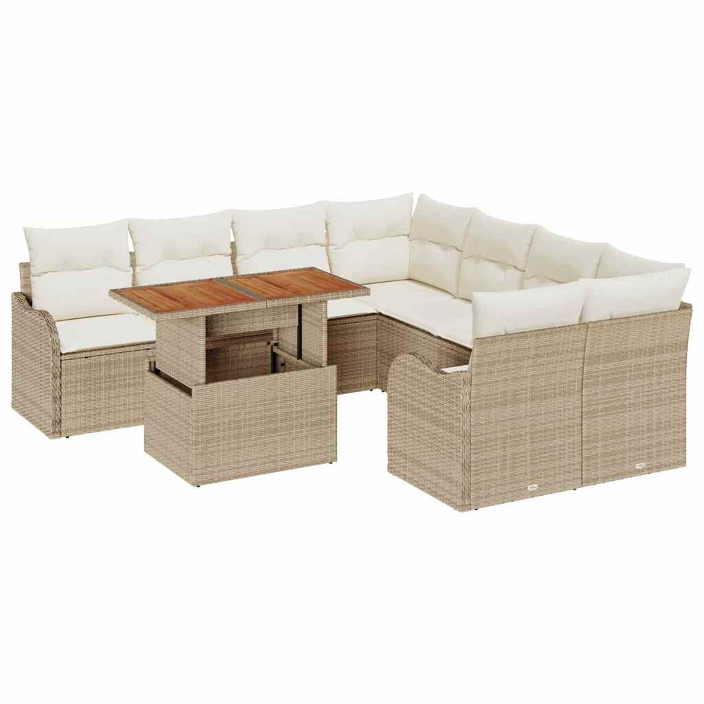 Tuin Sofa Set Met Opslag 9 Pcs Poly Riet