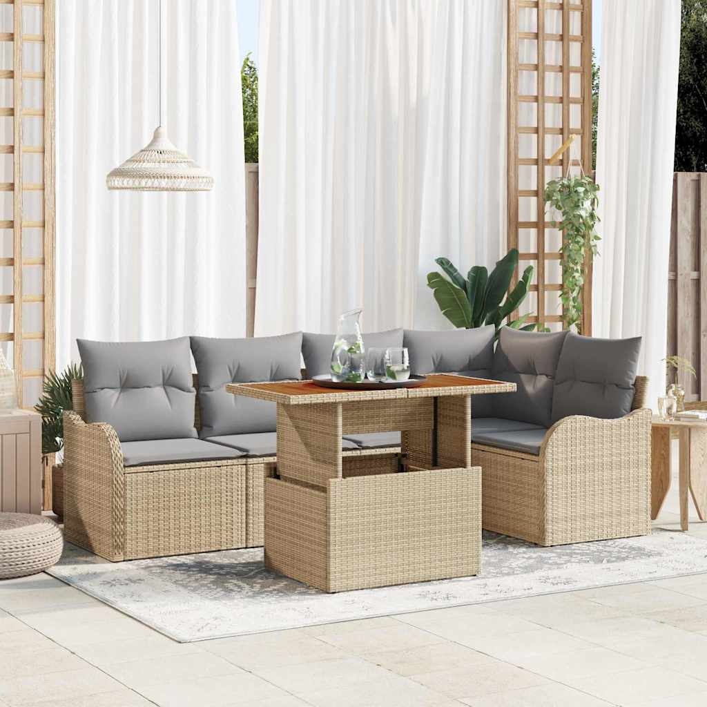 Tuin Sofa Set Met Opslag 6 Pcs Poly Riet