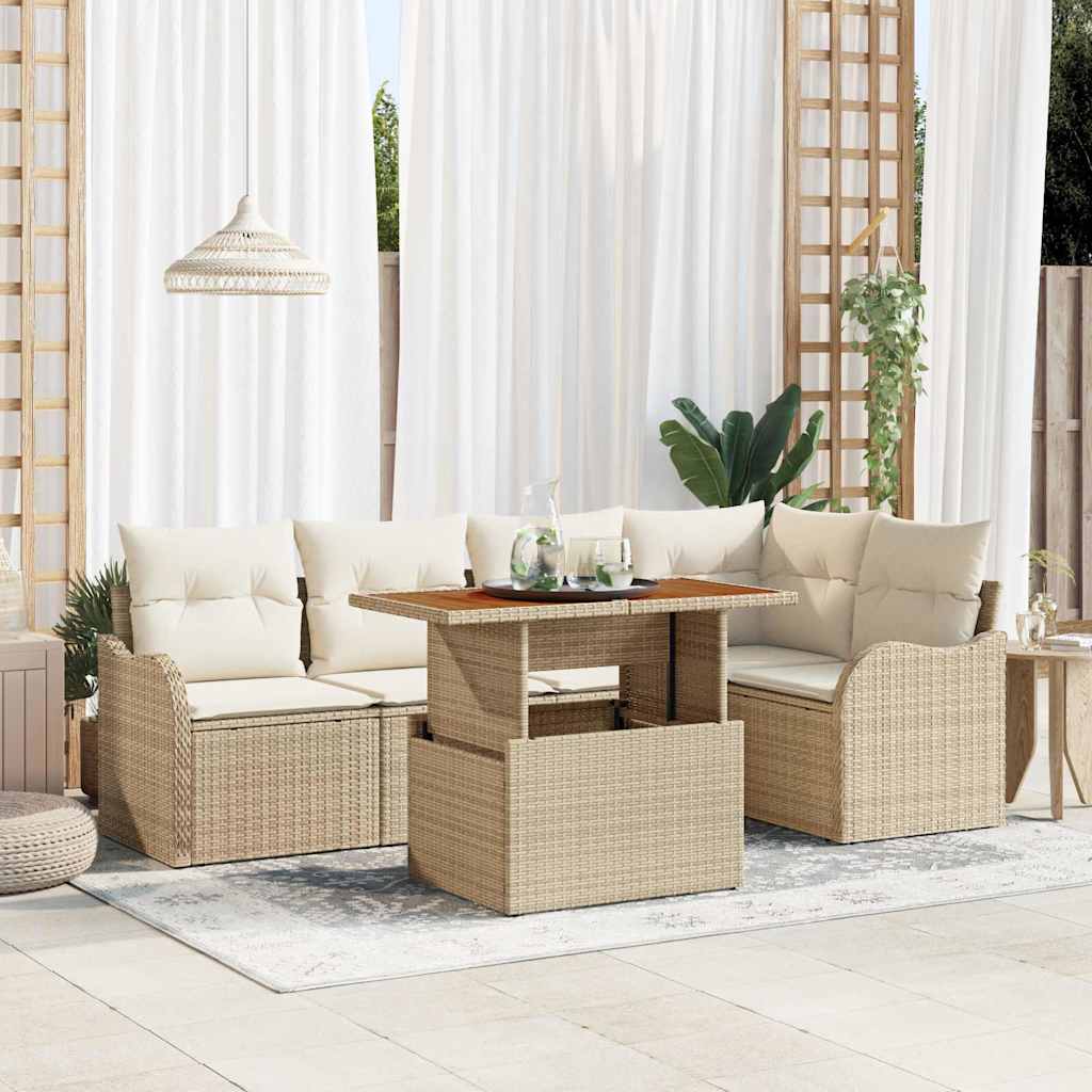 Tuin Sofa Set Met Opslag 6 Pcs Poly Riet