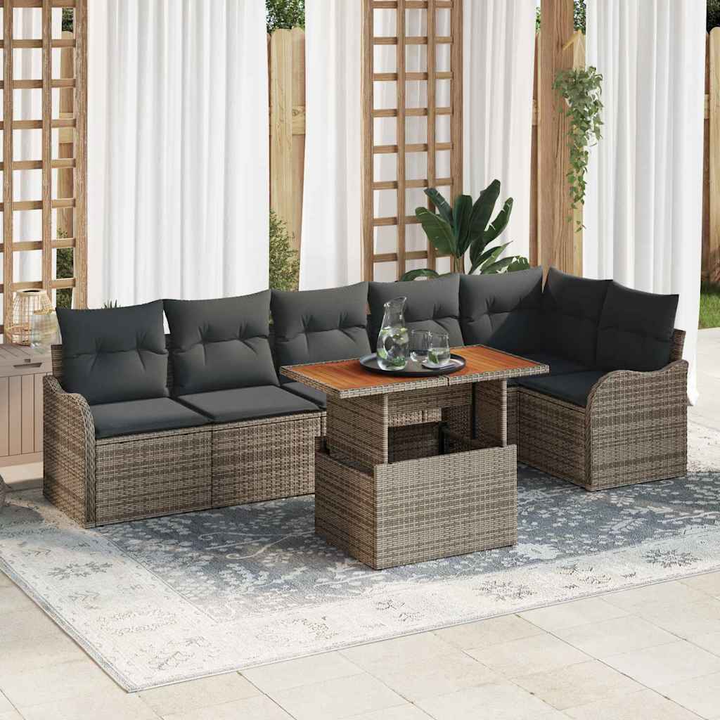 Tuin Sofa Set Met Opslag 7 Pcs Poly Riet
