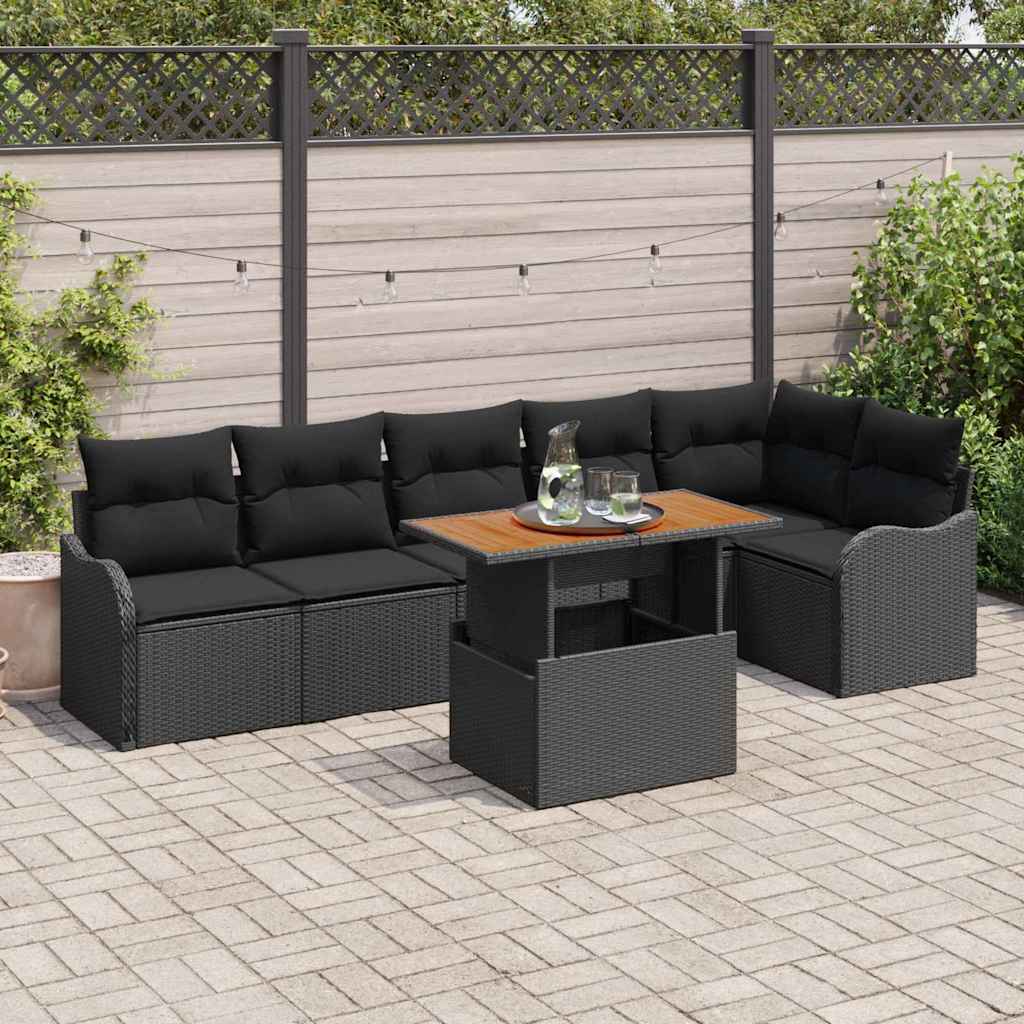 Tuin Sofa Set Met Opslag 7 Pcs Poly Riet