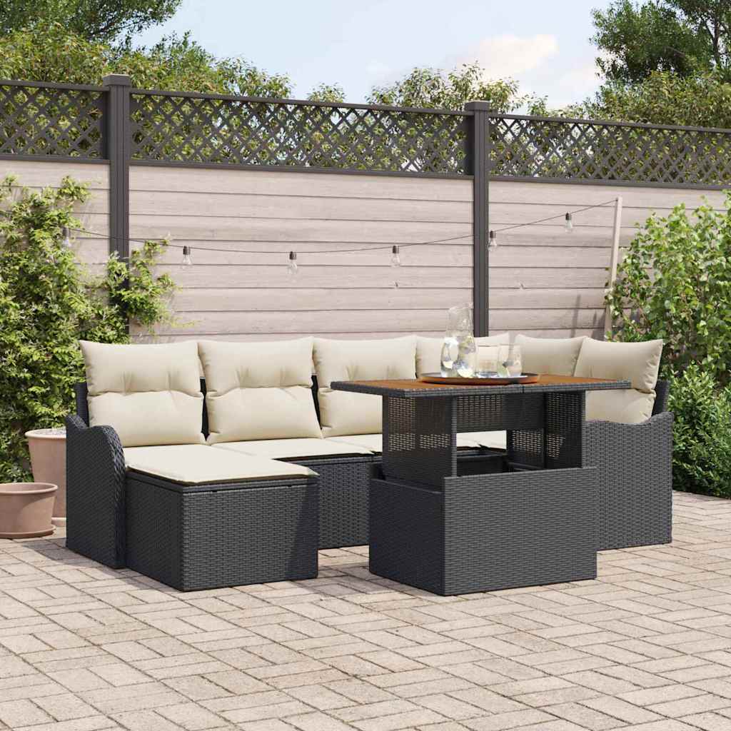 Tuin Sofa Set Met Opslag 7 Pcs Poly Riet