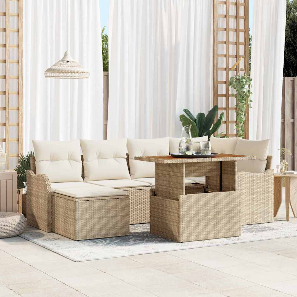 Tuin Sofa Set Met Opslag 7 Pcs Poly Riet