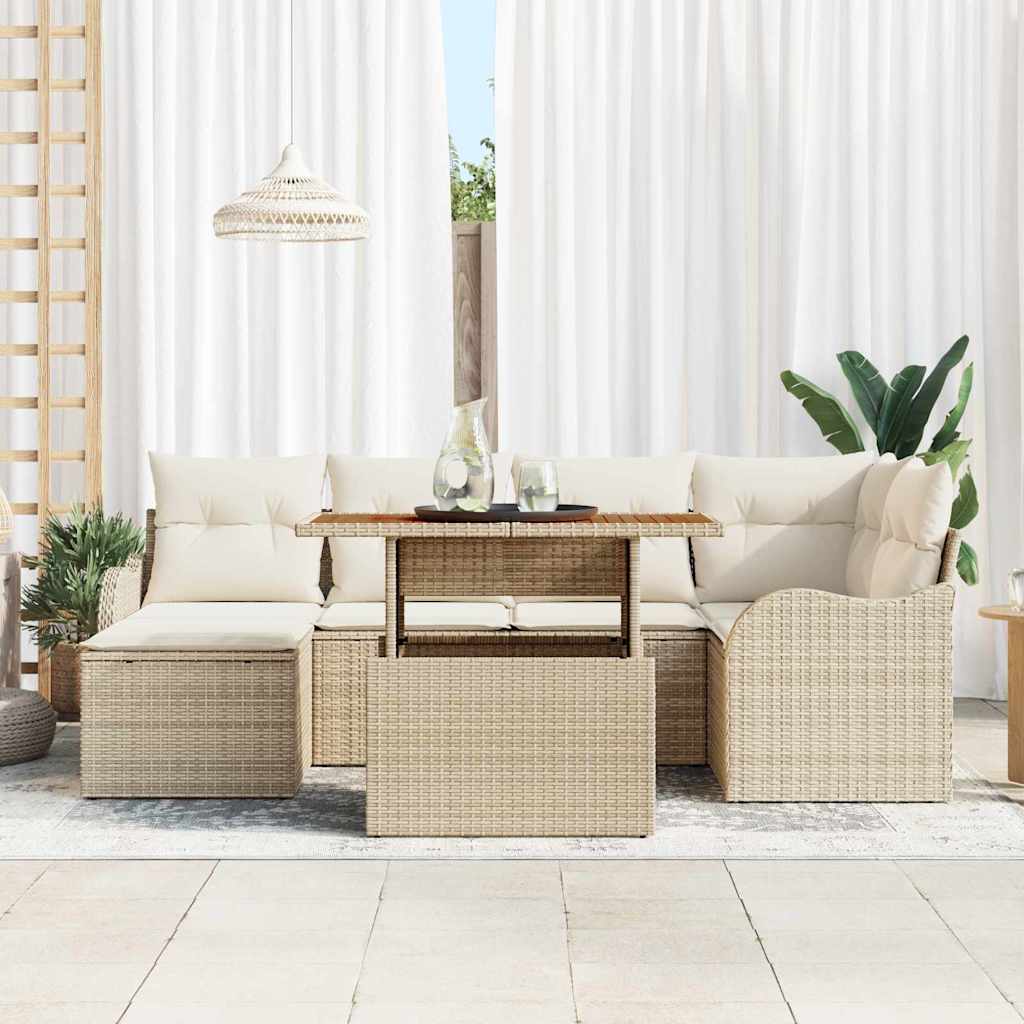 Tuin Sofa Set Met Opslag 7 Pcs Poly Riet