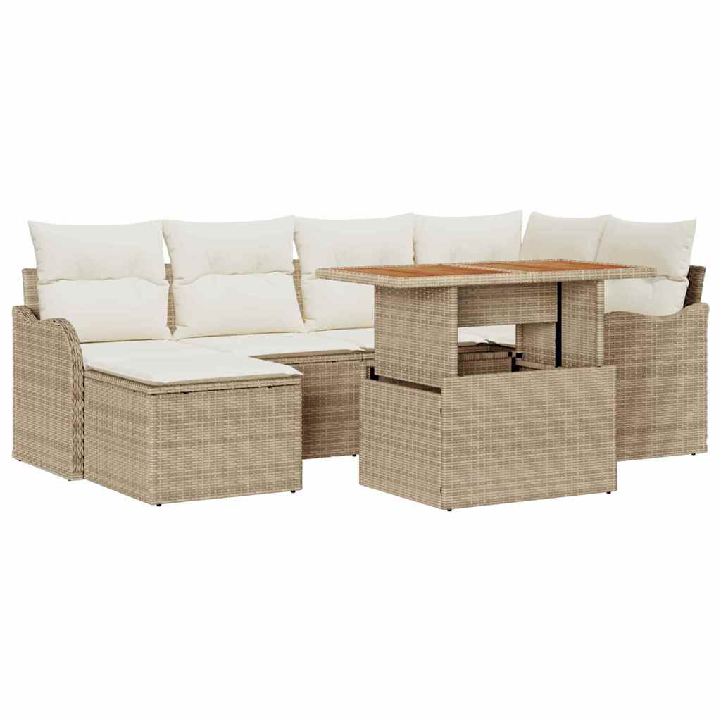 Tuin Sofa Set Met Opslag 7 Pcs Poly Riet