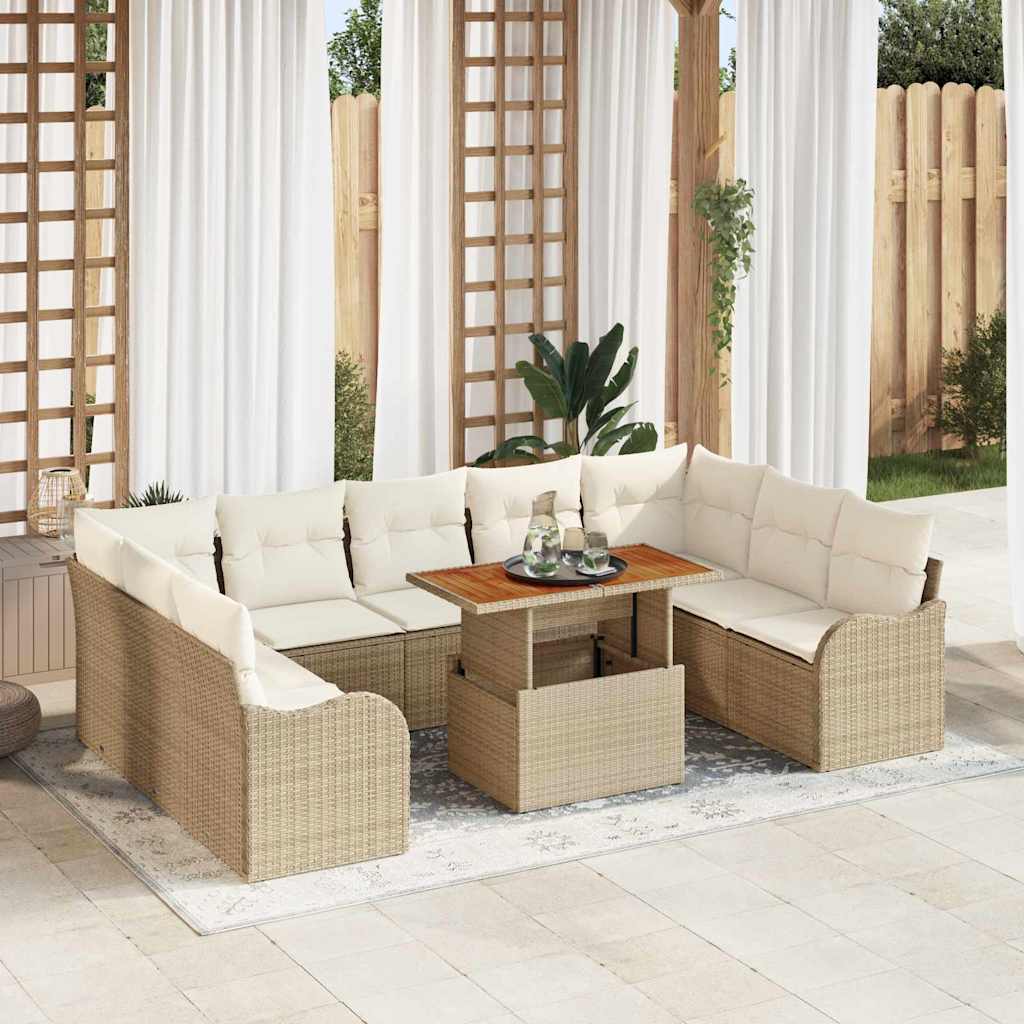Tuin Sofa Set Met Opslag 10 Pcs Poly Riet