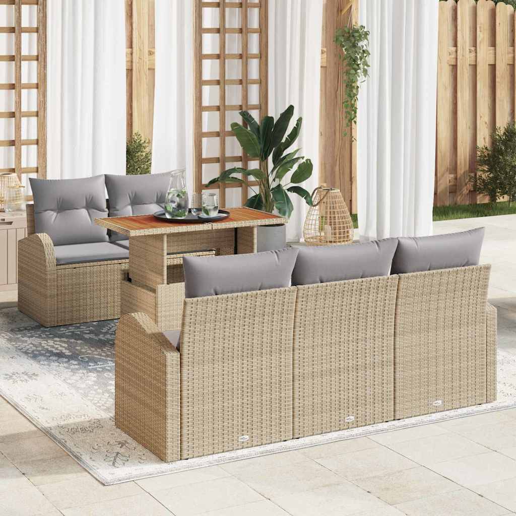 Tuin Sofa Set Met Opslag 6 Pcs Poly Riet