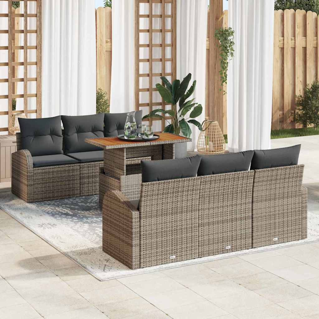 Tuin Sofa Set Met Opslag 7 Pcs Poly Riet