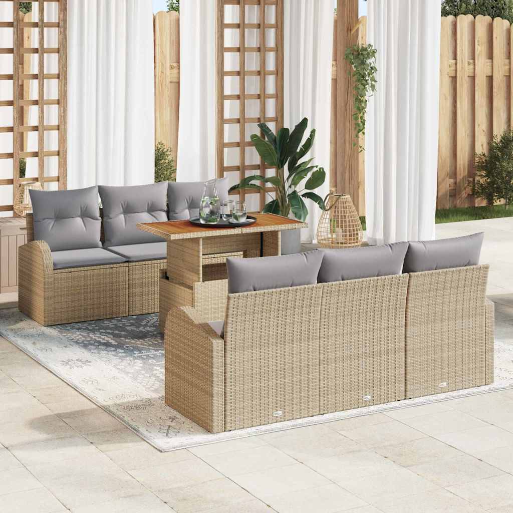 Tuin Sofa Set Met Opslag 7 Pcs Poly Riet