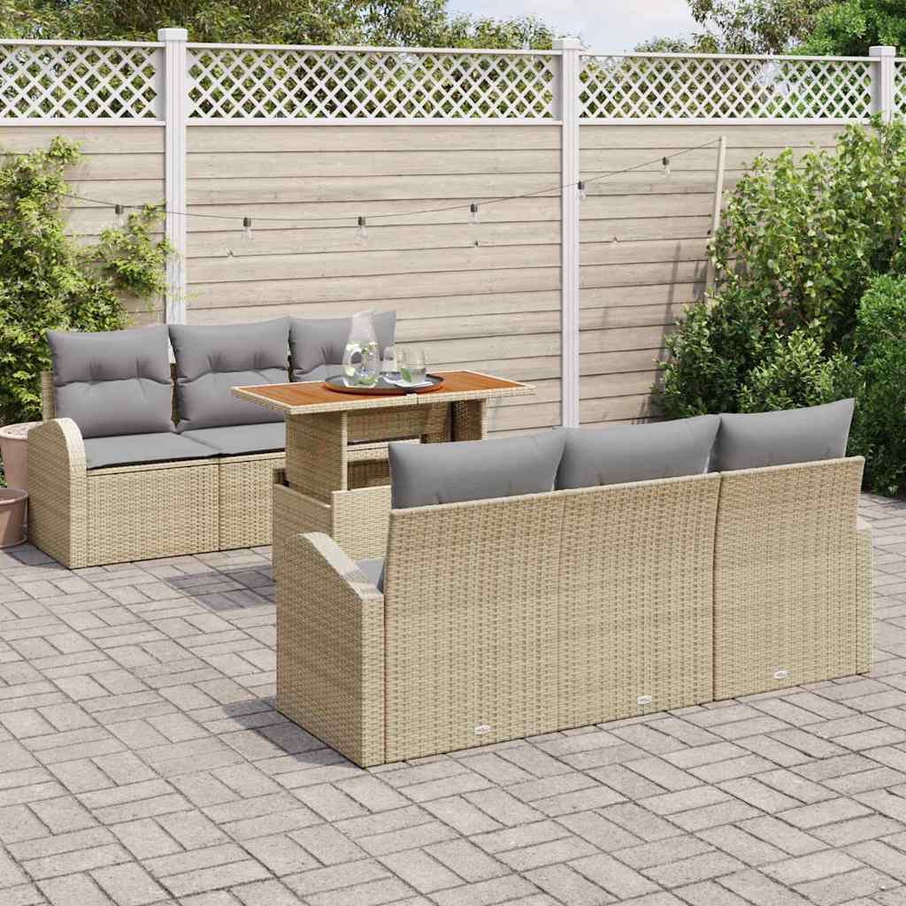Tuin Sofa Set Met Opslag 7 Pcs Poly Riet