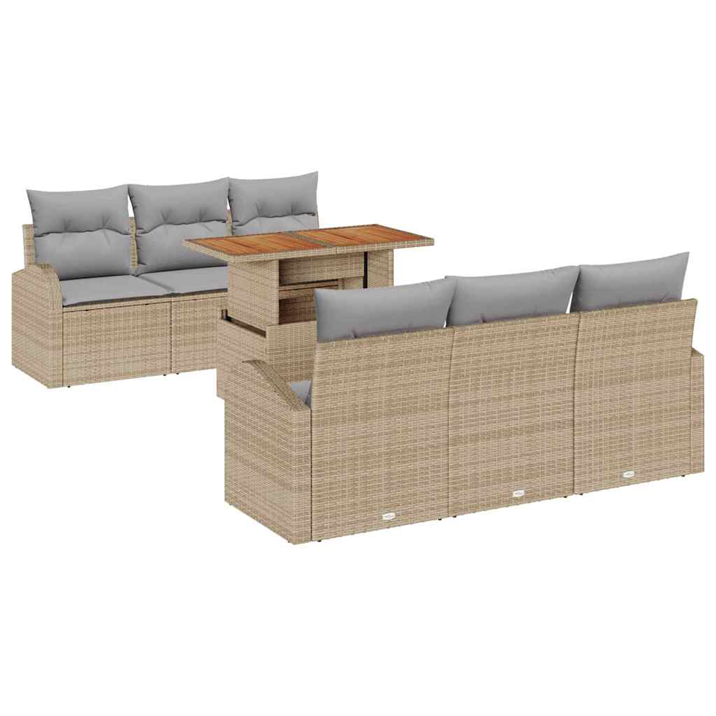 Tuin Sofa Set Met Opslag 7 Pcs Poly Riet