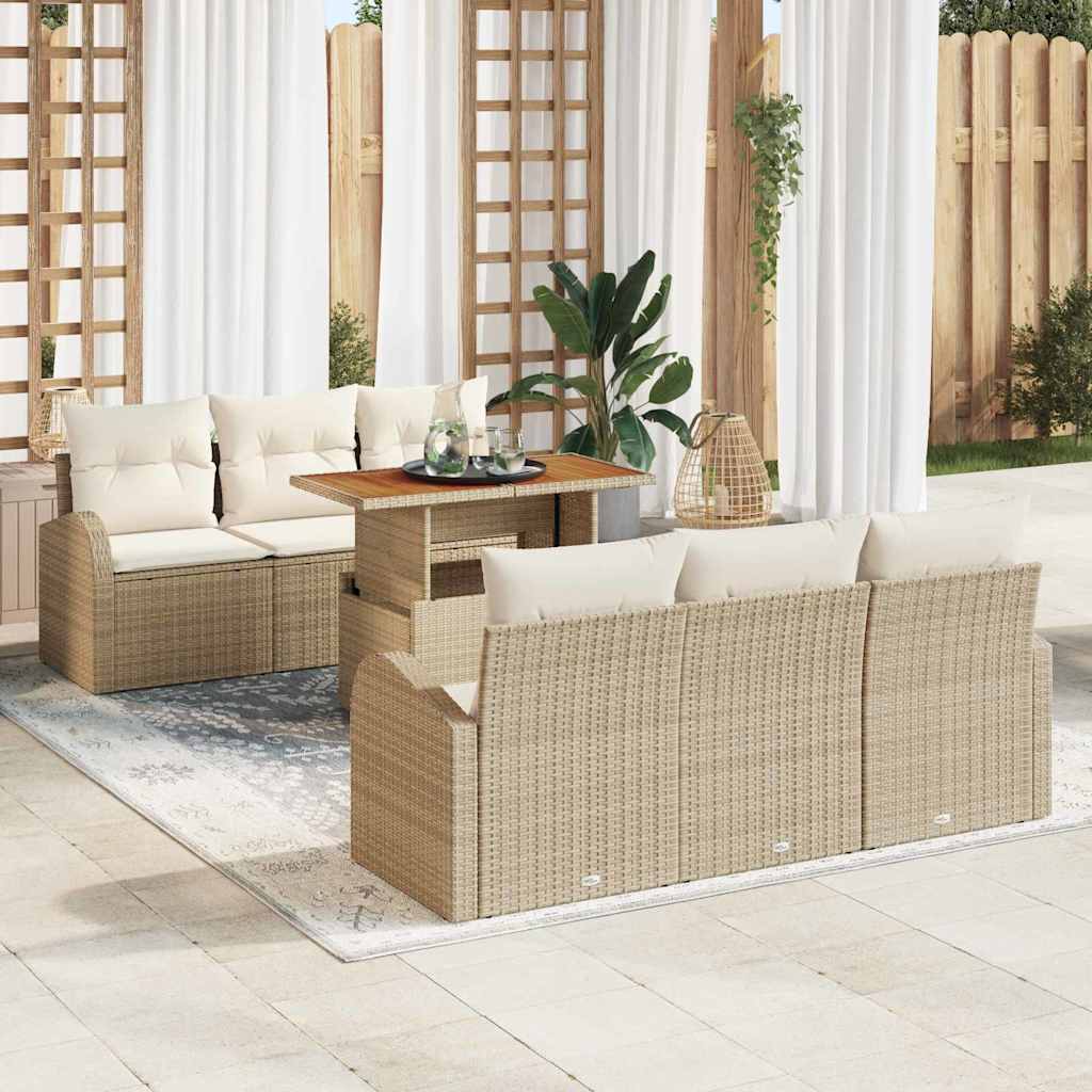 Tuin Sofa Set Met Opslag 7 Pcs Poly Riet