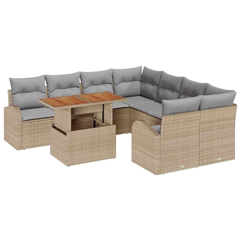 Tuin Sofa Set Met Opslag 9 Pcs Poly Riet
