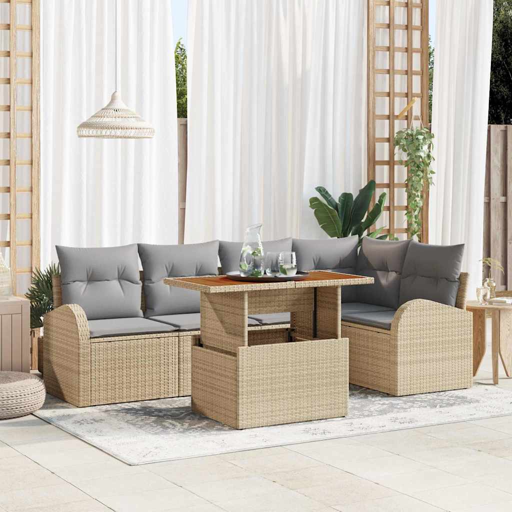 Tuin Sofa Set Met Opslag 6 Pcs Poly Riet