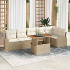 Tuin Sofa Set Met Opslag 7 Pcs Poly Riet