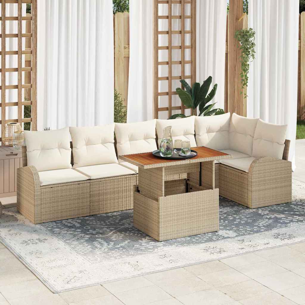 Tuin Sofa Set Met Opslag 7 Pcs Poly Riet