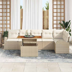 Tuin Sofa Set Met Opslag 7 Pcs Poly Riet
