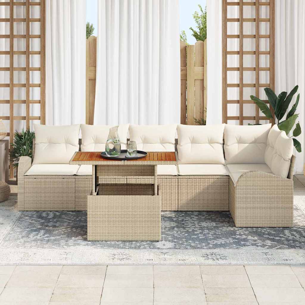 Tuin Sofa Set Met Opslag 7 Pcs Poly Riet