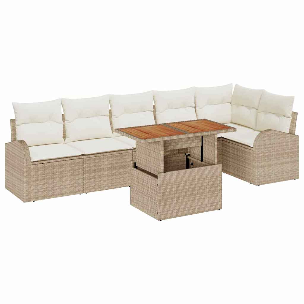Tuin Sofa Set Met Opslag 7 Pcs Poly Riet