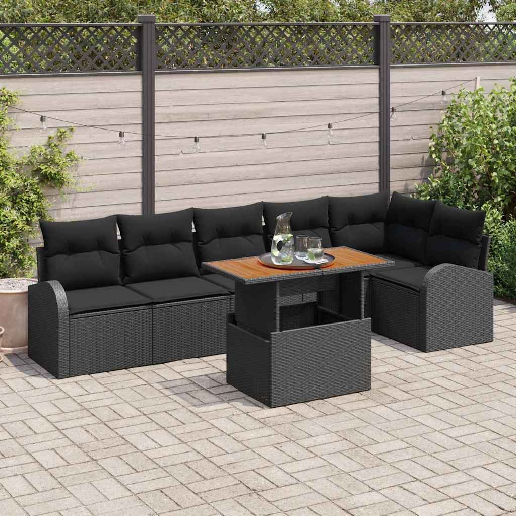 Tuin Sofa Set Met Opslag 7 Pcs Poly Riet