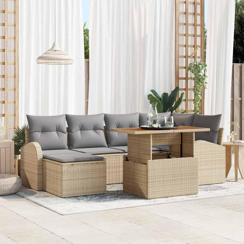 Tuin Sofa Set Met Opslag 7 Pcs Poly Riet