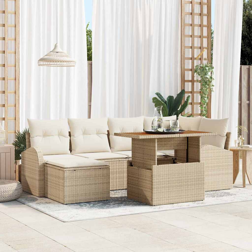 Tuin Sofa Set Met Opslag 7 Pcs Poly Riet
