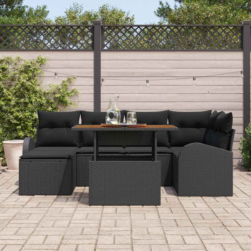 Tuin Sofa Set Met Opslag 7 Pcs Poly Riet