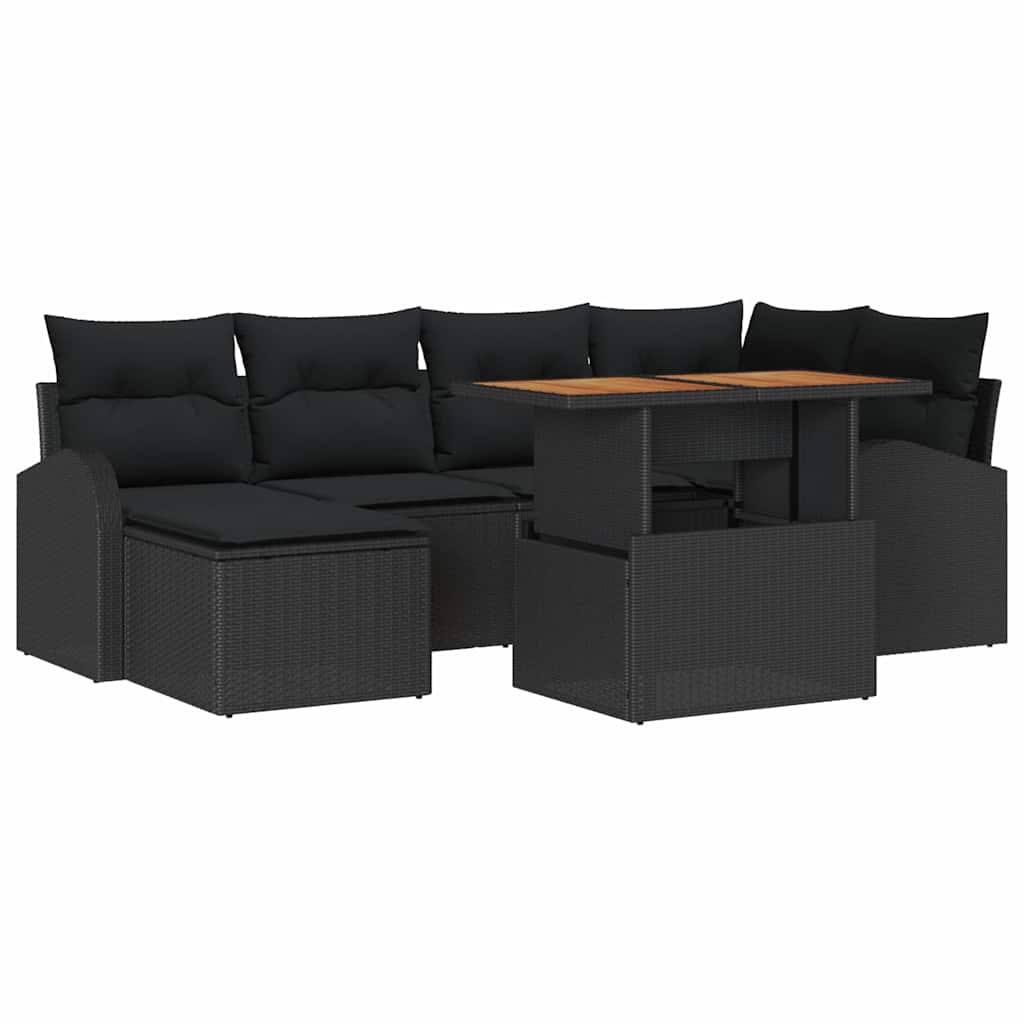 Tuin Sofa Set Met Opslag 7 Pcs Poly Riet