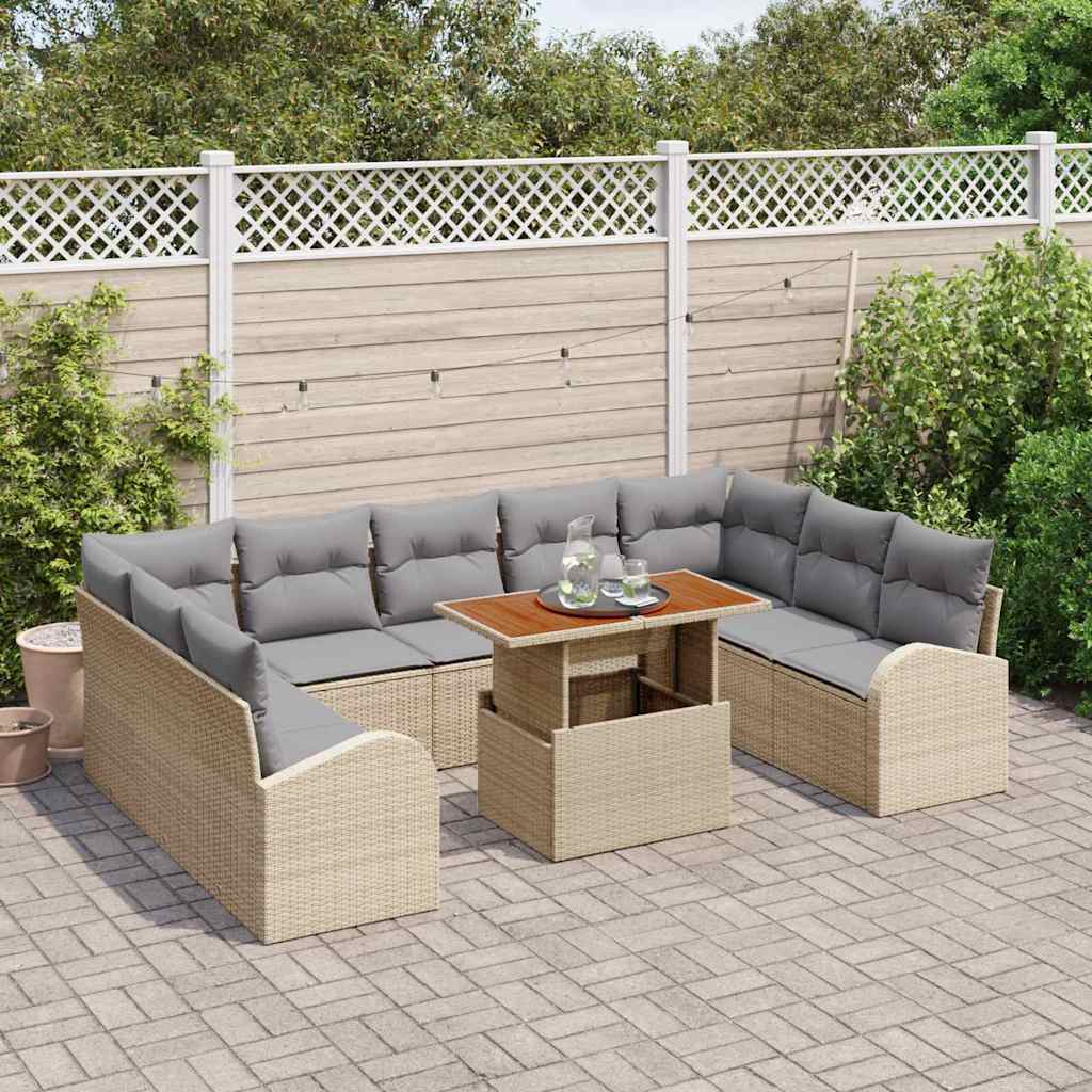 Tuin Sofa Set Met Opslag 10 Pcs Poly Riet