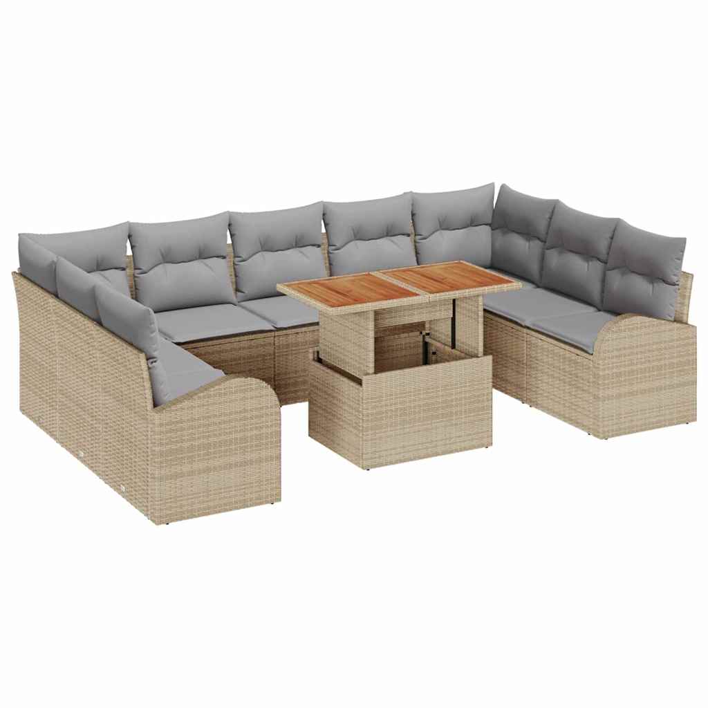 Tuin Sofa Set Met Opslag 10 Pcs Poly Riet