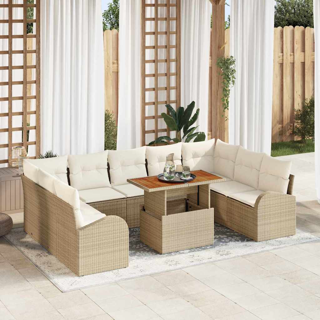 Tuin Sofa Set Met Opslag 10 Pcs Poly Riet