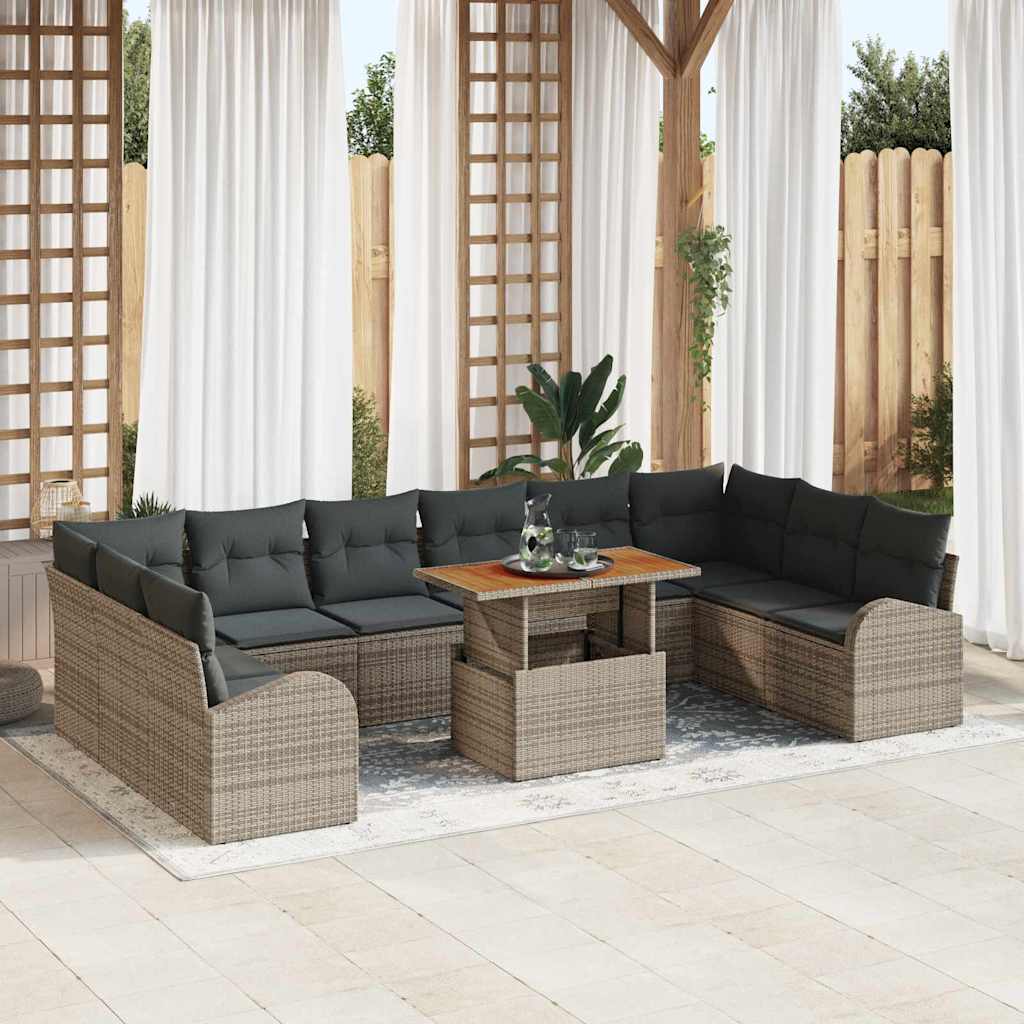 Tuin Sofa Set Met Opslag 11 Pcs Poly Riet