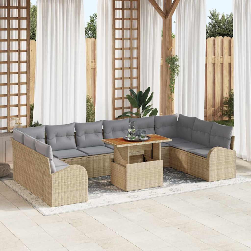 Tuin Sofa Set Met Opslag 11 Pcs Poly Riet