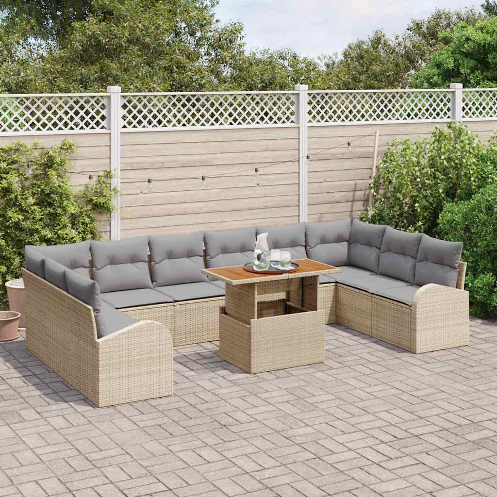 Tuin Sofa Set Met Opslag 11 Pcs Poly Riet