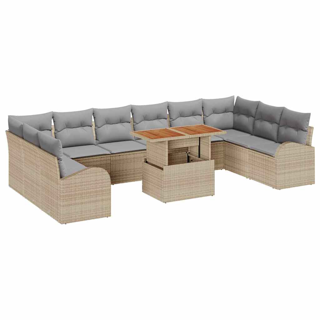 Tuin Sofa Set Met Opslag 11 Pcs Poly Riet