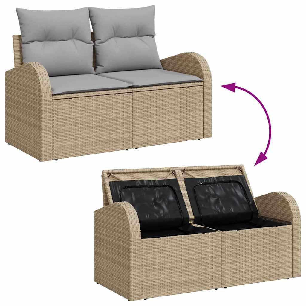 Tuin Sofa Set Met Opslag 11 Pcs Poly Riet